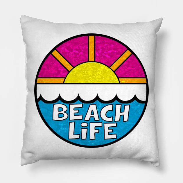 Beach Life Tropical Ocean Beaches Surfing Surf Atlantic Pacific Pillow by TravelTime