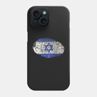 Israel Fingerprint Israeli Flag Design Jewish Heritage Gift Phone Case