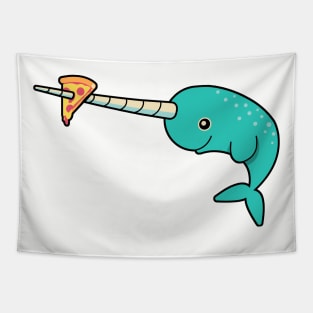 Narwhals Love Pizza Tapestry