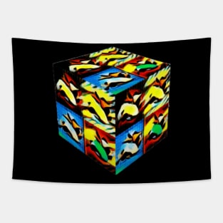 Cube Colorful Abstract Design Tapestry