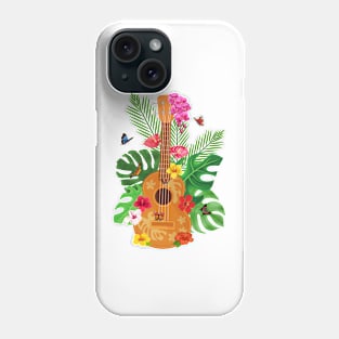 Hawaiian Ukulele Hibiscus Butterflies Phone Case