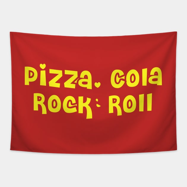 Pizza, cola, rock and roll Tapestry by NYWA-ART-PROJECT