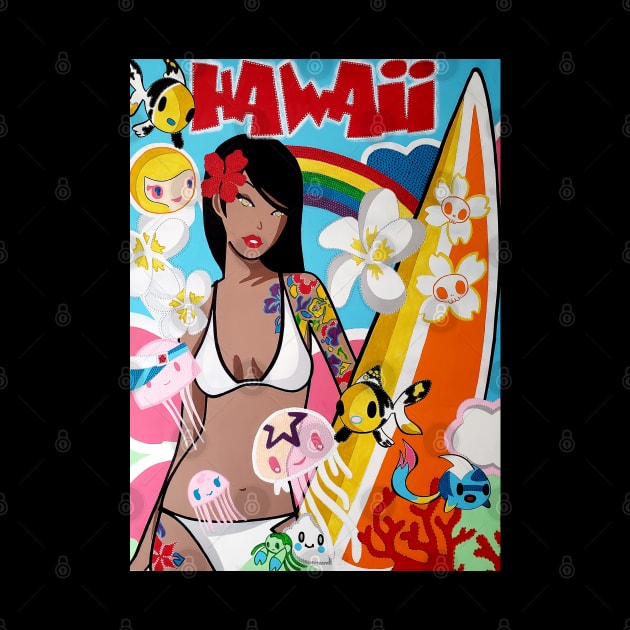 Hawaiian bikini girl fantasy painting by Coreoceanart