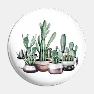 Southwest Cacti Family Pin