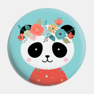 Floral Panda Pin