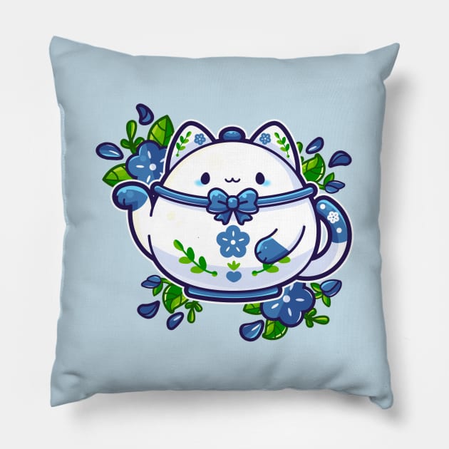 Kittea - Cat Teapot Pillow by Kaidankuri