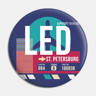 St. Petersburg, Russia (LED) Airport Code Baggage Tag Pin