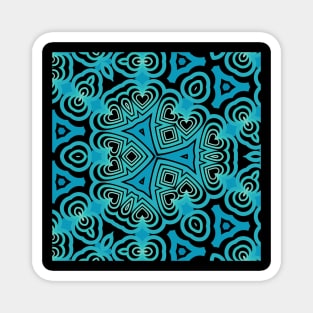 Kaleidoscope Blue Green Heart Pattern Magnet