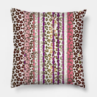 Colourful gradient unique flowers leopard stripes abstract modern 254 Pattern Pillow