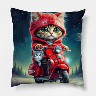 Paws and Pistons: A Mommy Cat's Journey Pillow