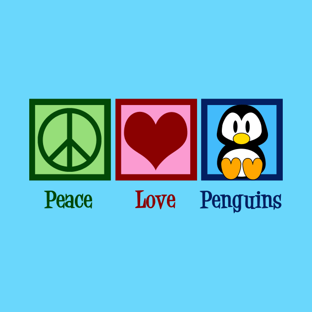 Pretty Peace Love Penguins by epiclovedesigns