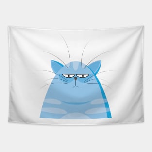 blue cat sleepless Tapestry