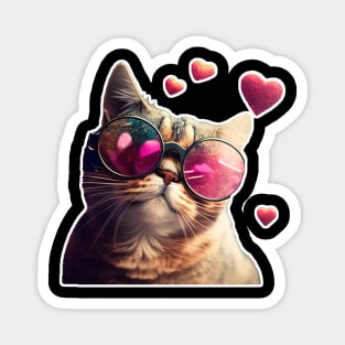 Cats and Hearts: A Valentine's Day Celebration Magnet