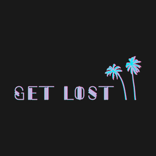 Get lost miami vice design with fluo blue color and palm tree T-Shirt