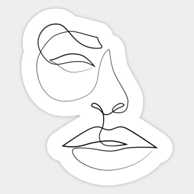 Abstract Face Line Art Abstract Line Art Sticker Teepublic