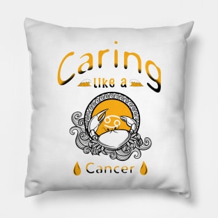 Zodiac attributes: Cancer white Pillow