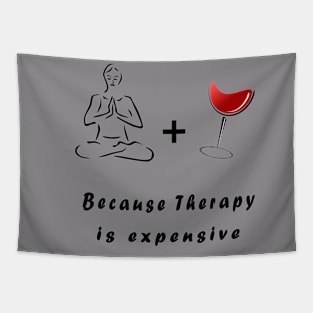 Yoga and Wine Tee Shirt Tapestry