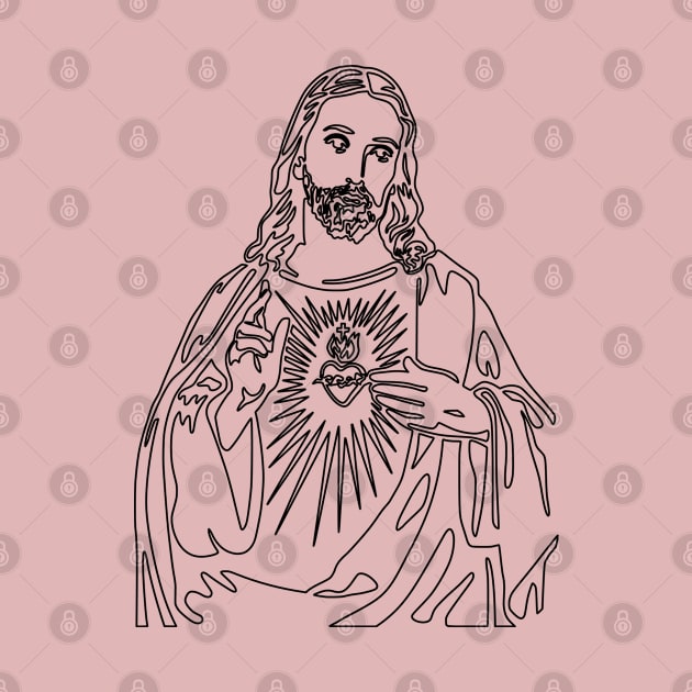 Immaculate heart of Jesus - black lines by la chataigne qui vole ⭐⭐⭐⭐⭐