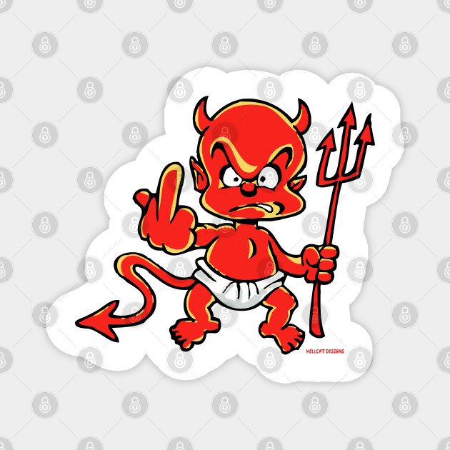 Lil Baby Devil Middle Finger Funny Magnes Teepublic Pl