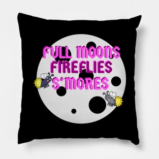 Campers Tshirt Full Moons Fireflies Smores Pillow