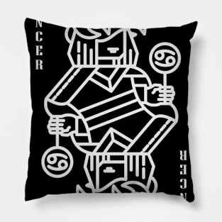 Cancer Zodiac horoscope line art playing card style Pillow