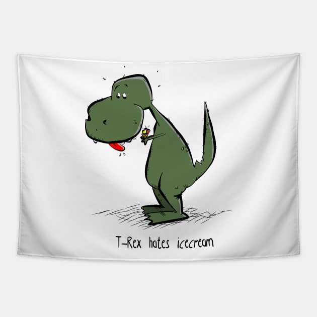 T-rex hates icecream Tapestry by schlag.art