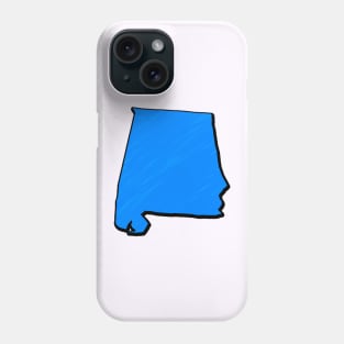 Bright Blue Alabama Outline Phone Case