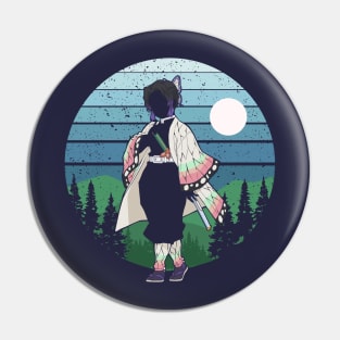 Retro Anime Shinobu Kimetsu No Yaiba Pin