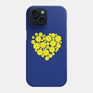 Pickleball Yellow Heart Retro Player Phone Case