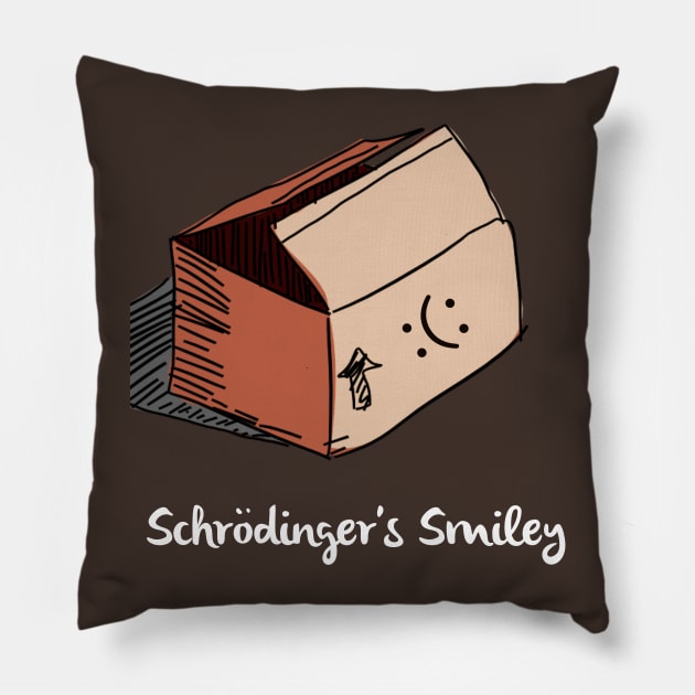 Schrodinger's Smiley Pillow by BigDreamTees