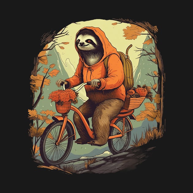 Fall Sloth on Bike by MetaBrush