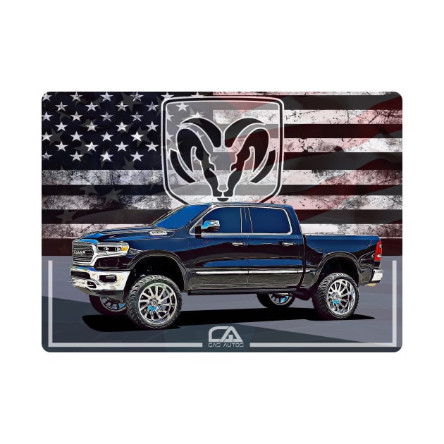 Dodge Ram and The American Flag by GasAut0s