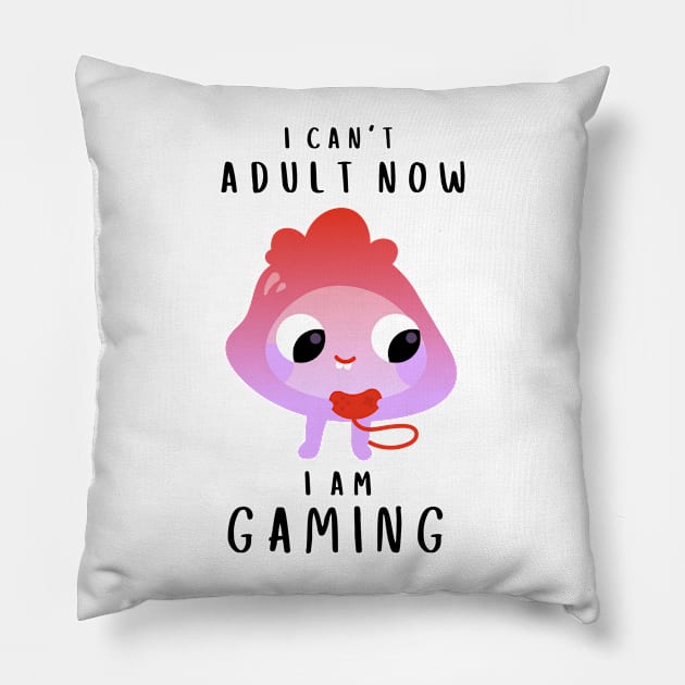 Gamers Can't Adult 2 Pillow by Minisim