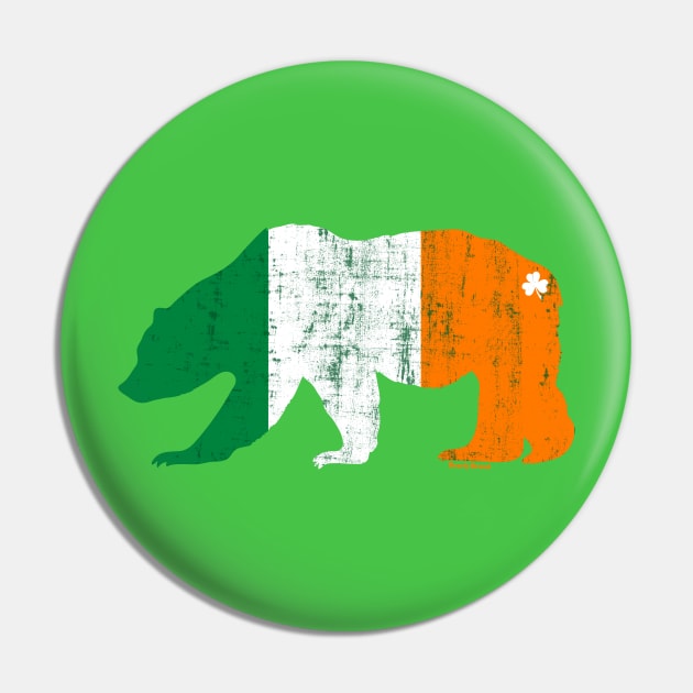 St. Patricks Day Irish Flag Grizzly Bear with Clover | BearlyBrand Pin by The Bearly Brand