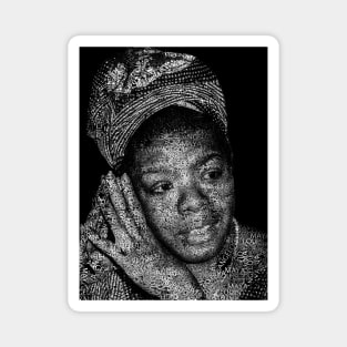Maya Angelou Portrait with all her book titles - 04 Magnet