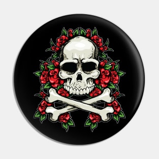 Skull N Roses Pin