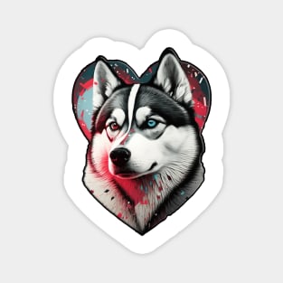 Husky is my valentine Magnet