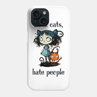 Love cats, hate people Phone Case