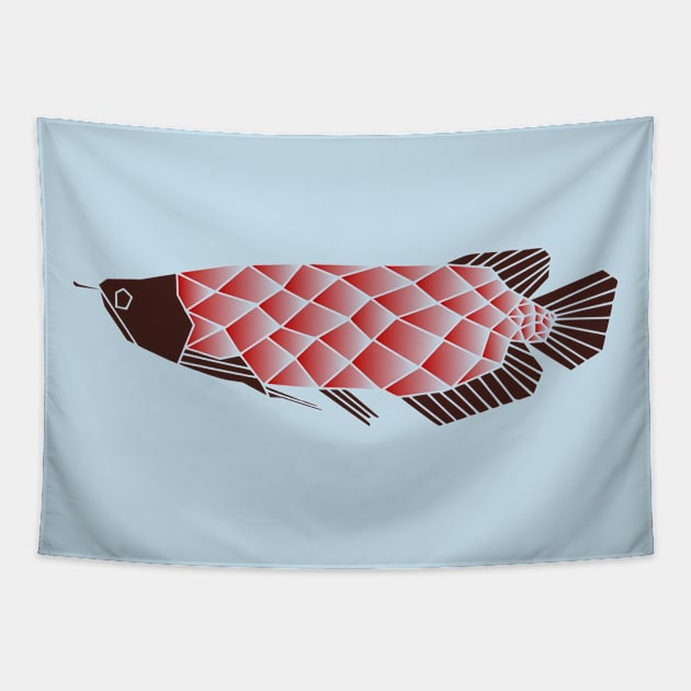 Geometric arowana Tapestry by Wild Geometric