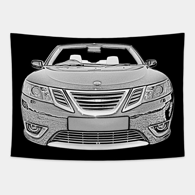 Saab 93 Aero classic car Tapestry by soitwouldseem