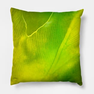 Textured Green Leaf Pillow