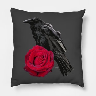 Crow Rose Pillow