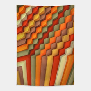 Exponential Edges Autumn Palette Geometric Abstract Artwork Tapestry