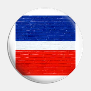 minimalist red, white and blue Pin