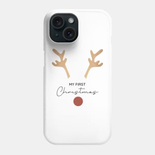 Baby's First Christmas, New Baby Gift Reindeer Christmas, 1st Christmas Bodysuit for Baby Phone Case