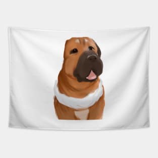 Cute Mastiff Drawing Tapestry