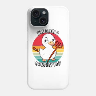 Cute white duck is a naughty boy Phone Case