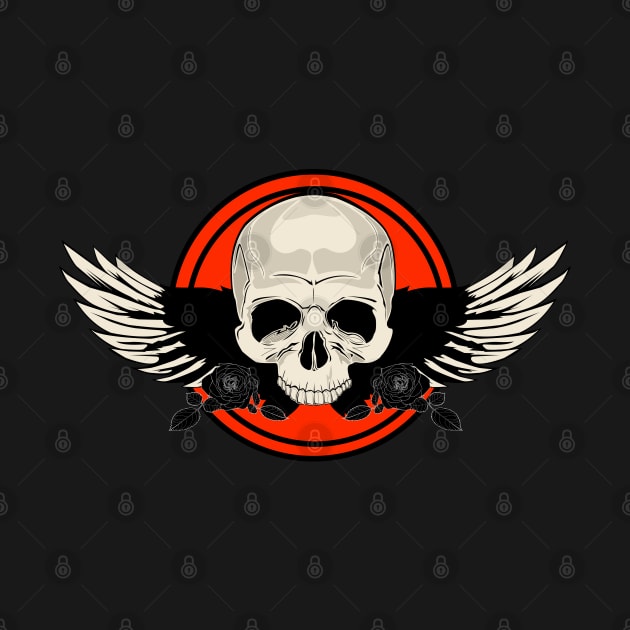 Wing Skull - ORANGE by adamzworld