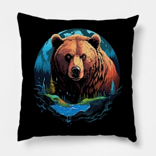 Grizzly Bear Earth Day Pillow