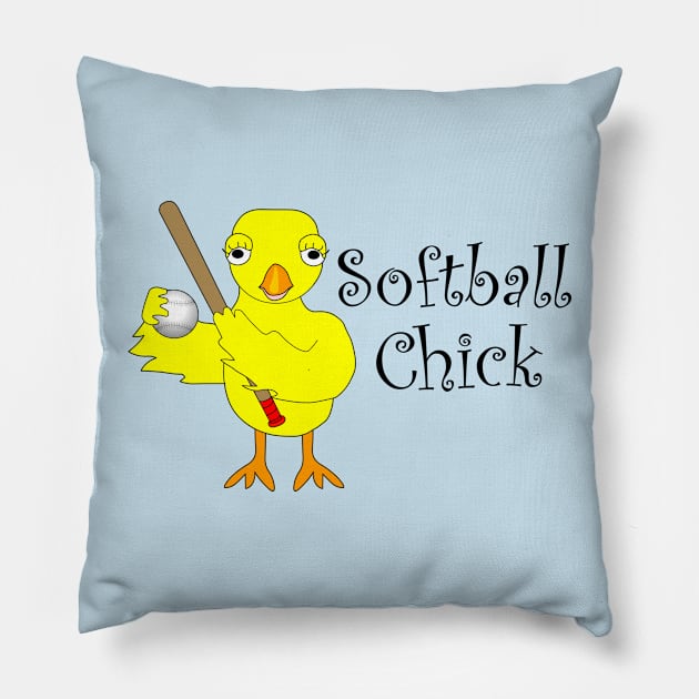 Softball Chick Narrow Pillow by Barthol Graphics